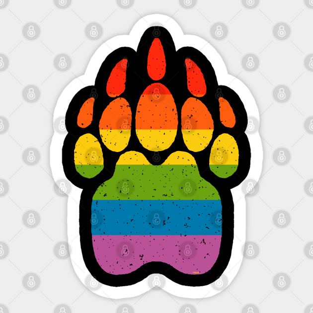 Bear Rainbow Flag Paw Gay Pride Bear Paw Pride Sticker Teepublic 